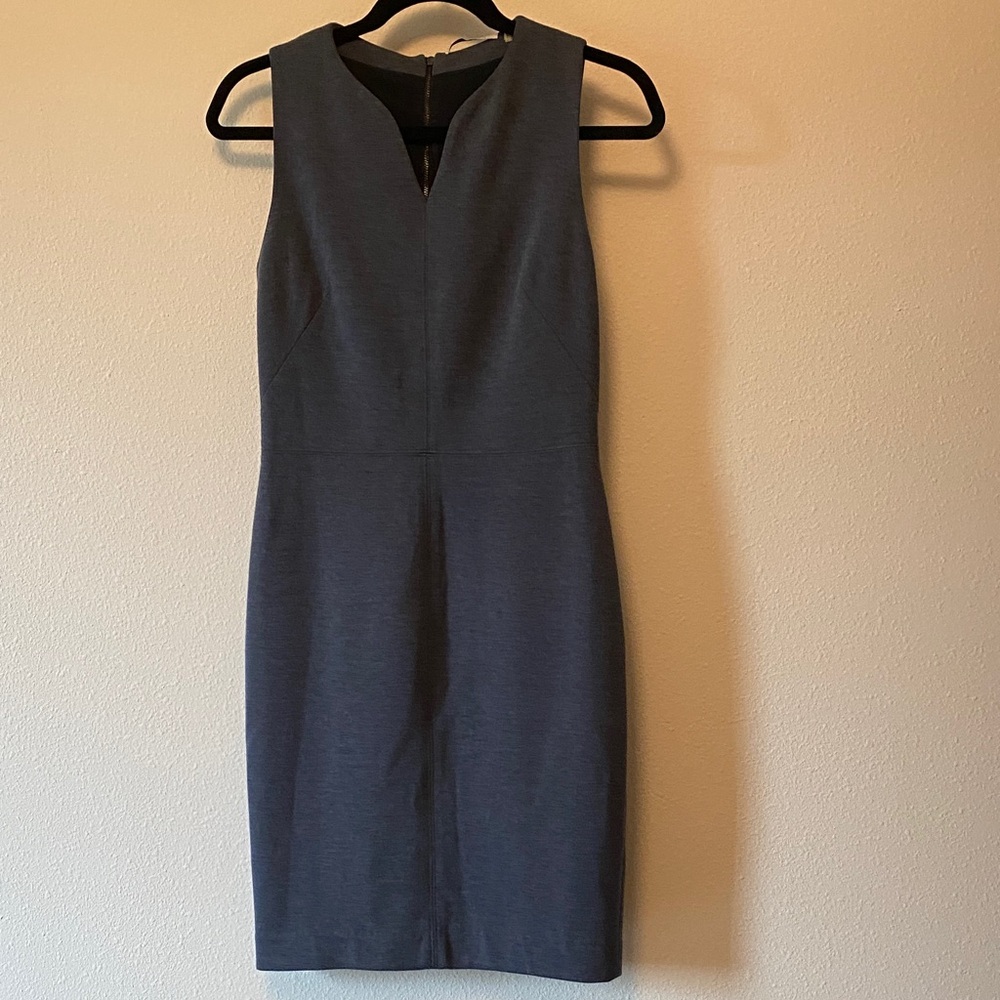 T Tahari Charcoal Sleeveless Mini Dress
